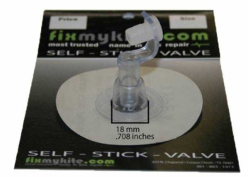 FixMyKite 7mm Standard Einlass-Ventil – Selbstklebend mit 7,5cm Tear-Aid Patch