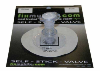 FixMyKite 9mm Standard Einlass-Ventil – Selbstklebend mit 7,5cm Tear-Aid Patch