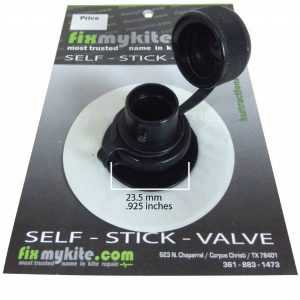 Fixmykite.com Cabrinha Airlock2 Screw-Cap Valve & Slingshot One Pump System Ventil auf einem 7.5cm /3inch Tear-Aid Patch