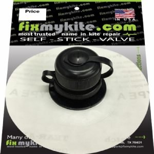 Fixmykite.com Cabrinha Airlock2 Screw-Cap Valve & Slingshot One Pump System Ventil auf einem 10cm /4inch Tear-Aid Patch